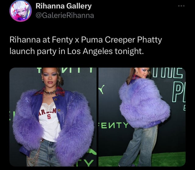 Rihanna at the Los Angeles Fenty x Puma Creeper Phatty launch party – F