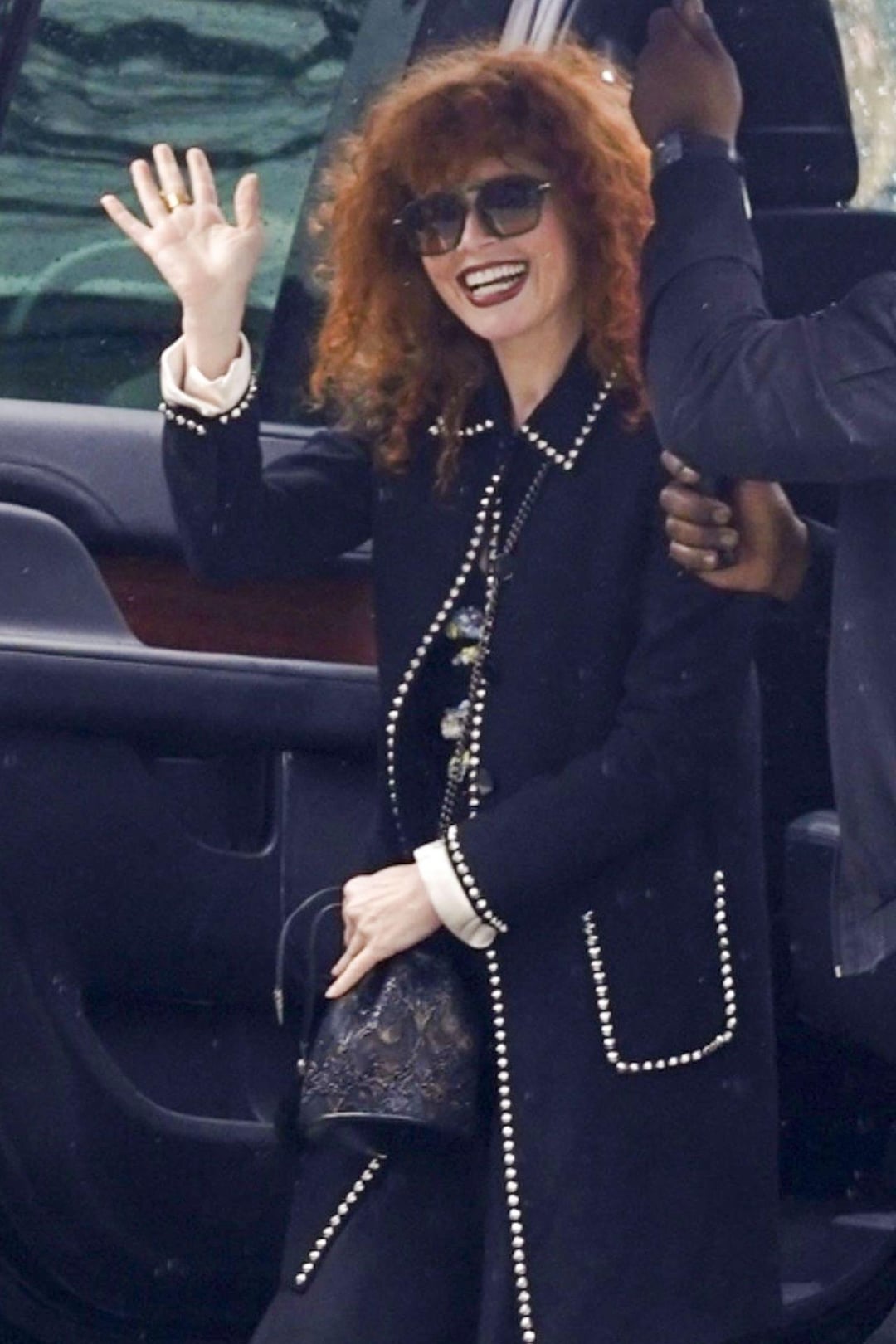 Natasha Lyonne arriving in the rain to the 2024 Writers Guild of